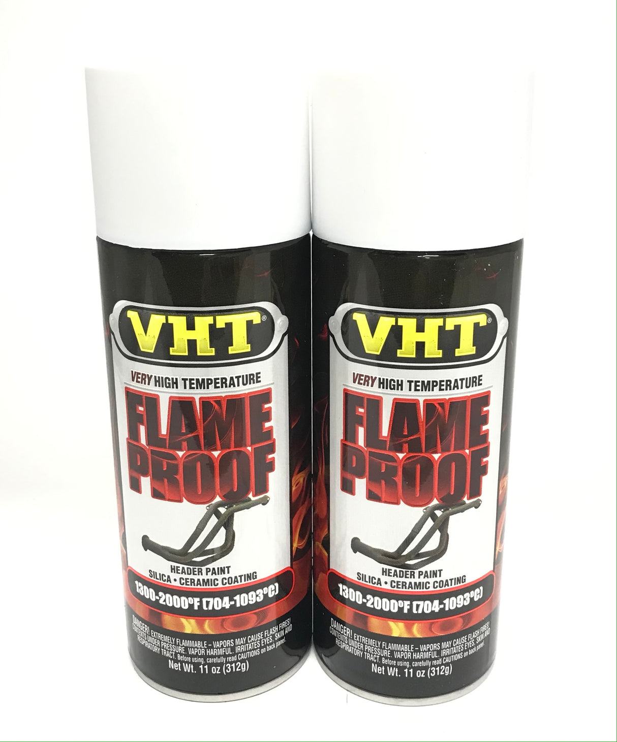 VHT SP101-2 PACK Flat White High Temperature FlameProof Header Paint - 11 oz