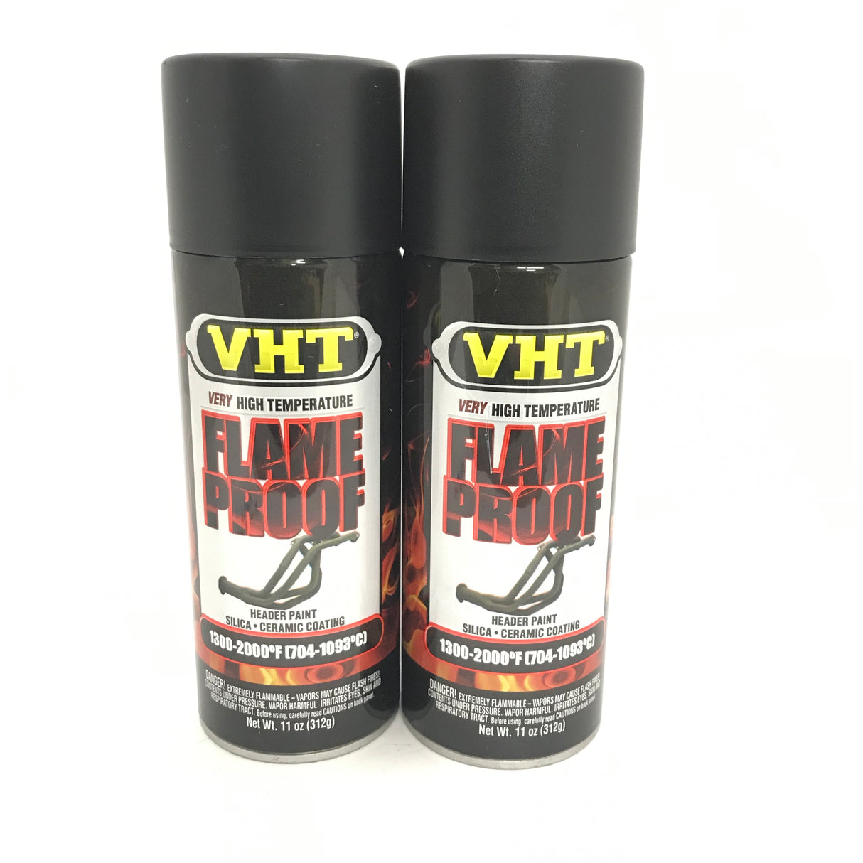 VHT SP102-2 PACK FLAT BLACK High Temperature Flame Proof Header Paint - 11 oz