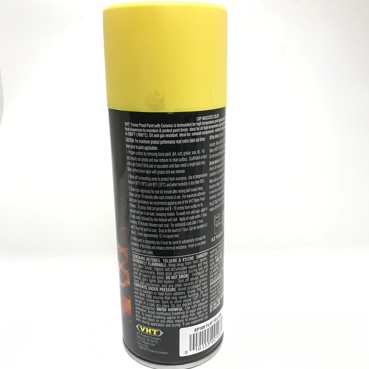 VHT SP108-2 PACK High Temperature Flame Proof FLAT YELLOW Header Spray Paint - 11oz