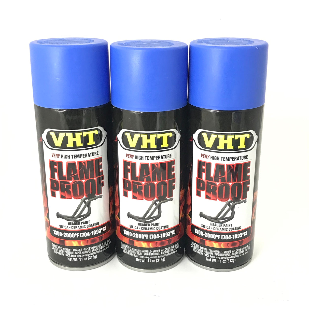 VHT SP110-3 PACK High Temperature Flame Proof FLAT BLUE Header Spray Paint - 11oz