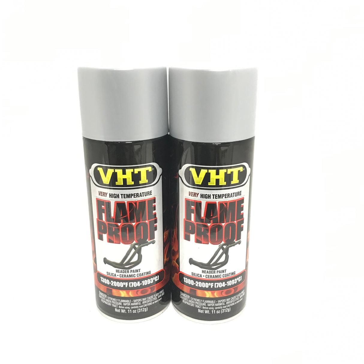 VHT SP117-2 PACK FLAT ALUMINUM High Temperature Flame Proof Header Paint - 11 oz