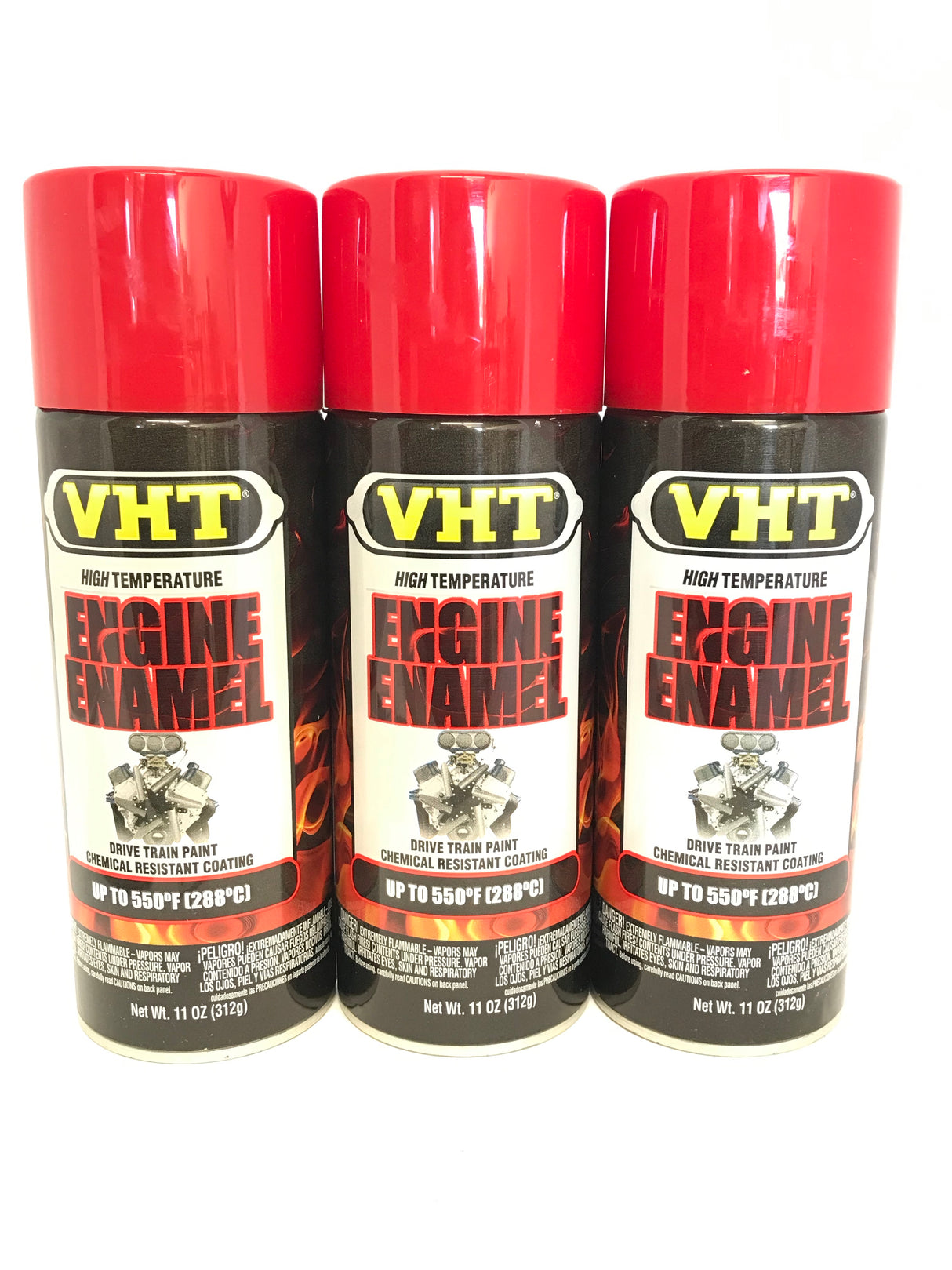 VHT SP121-3 PACK RED Engine Enamel High Heat Drive Train Paint - 11 oz