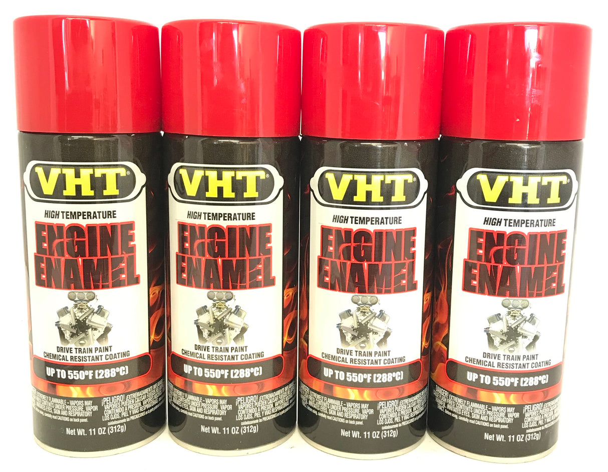 VHT SP121-4 PACK RED Engine Enamel High Heat Drive Train Paint - 11 oz