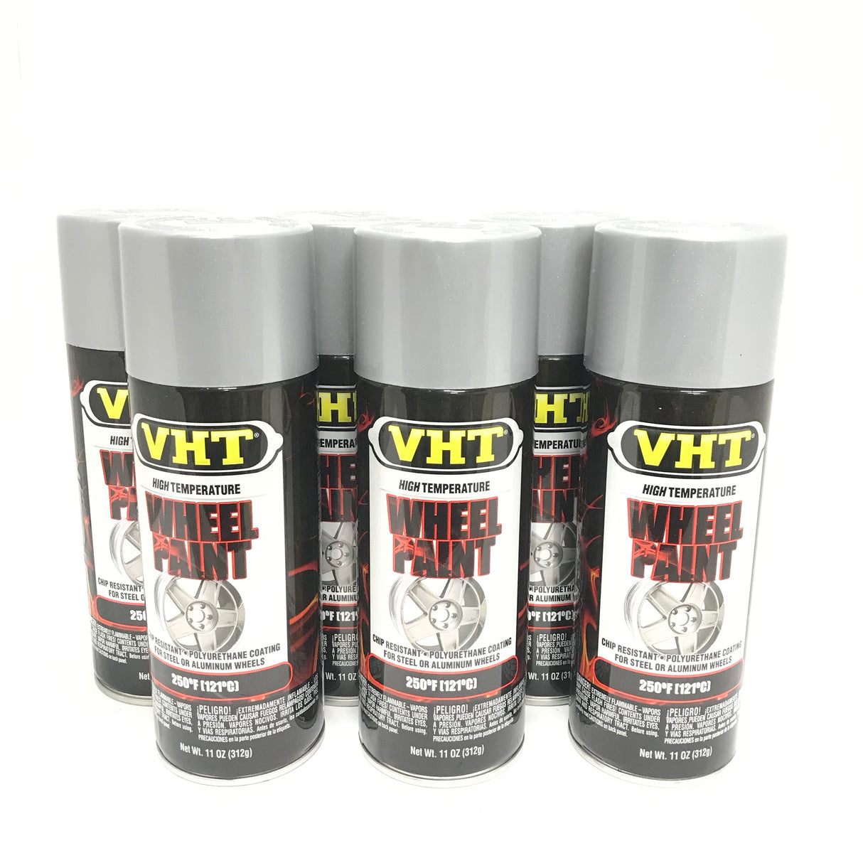 VHT SP186-6 PACK CHEVY RALLY SILVER Wheel Paint Chip & Fade Resistant - 11 oz