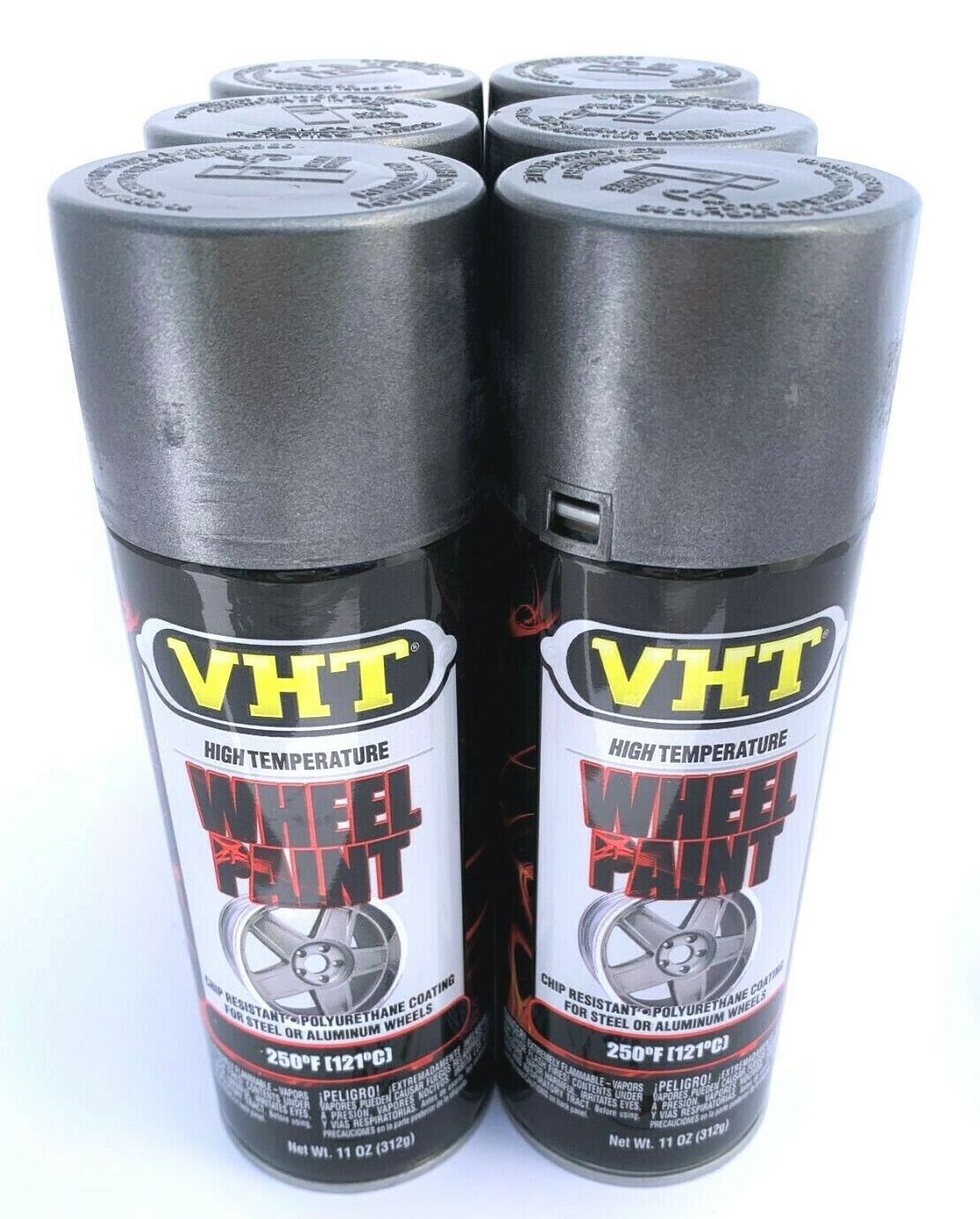 VHT SP189-6 PACK High Temperature GRAPHITE Wheel Paint, Chip Resistant - 11 oz