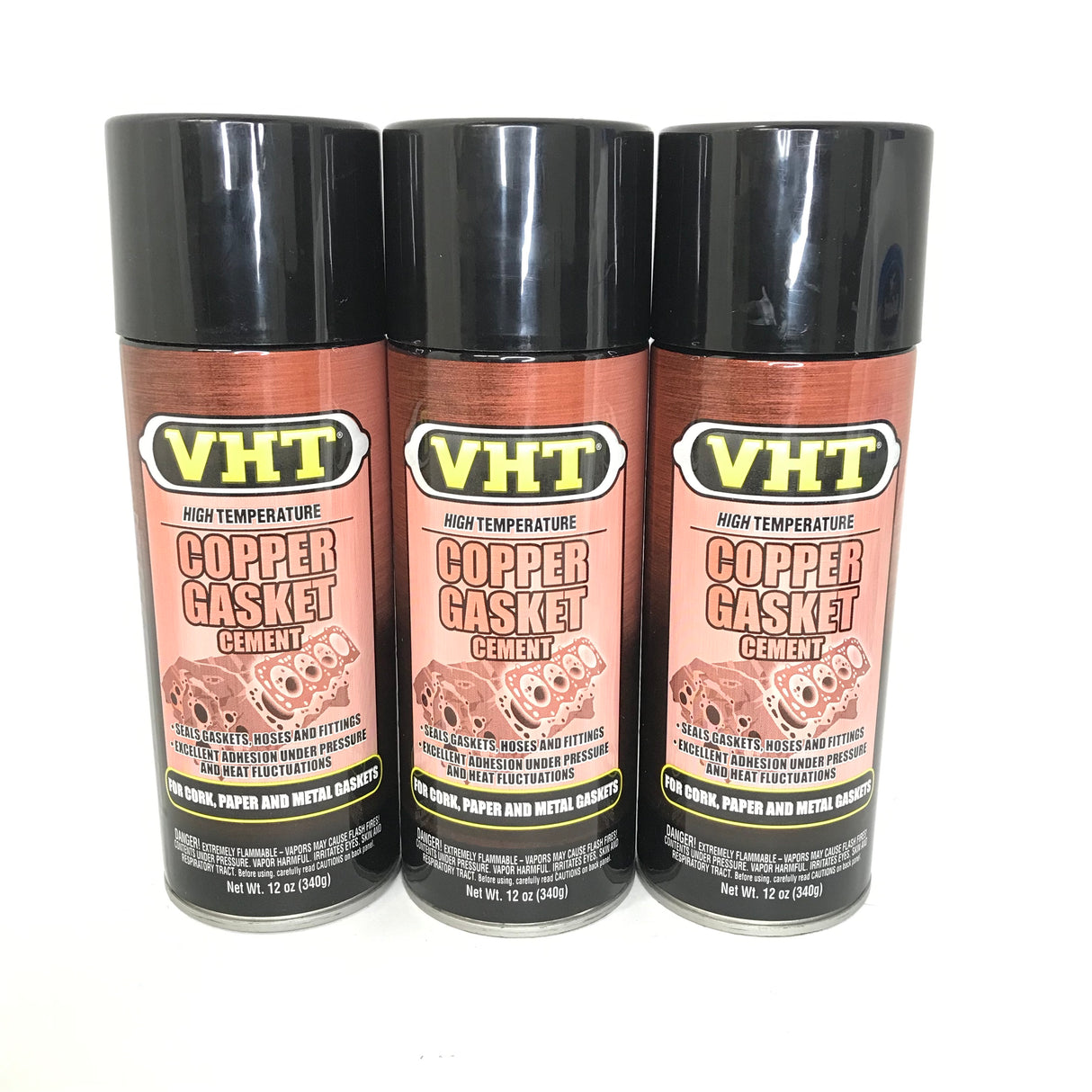 VHT SP21A-3 PACK High Temperature COPPER GASKET CEMENT - Cork, Metal, Paper - 12 oz