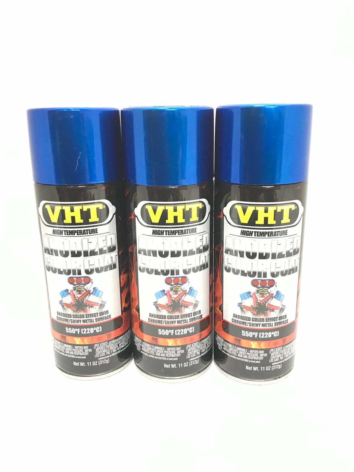 VHT SP451-3 PACK BLUE High Temperature Engine Anodized Color Coat - 11 oz Aerosol