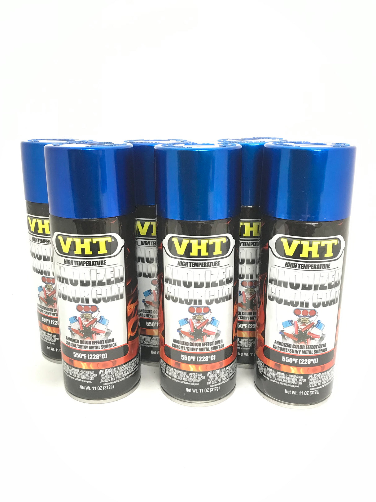 VHT SP451-6 PACK BLUE High Temperature Engine Anodized Color Coat - 11 oz Aerosol