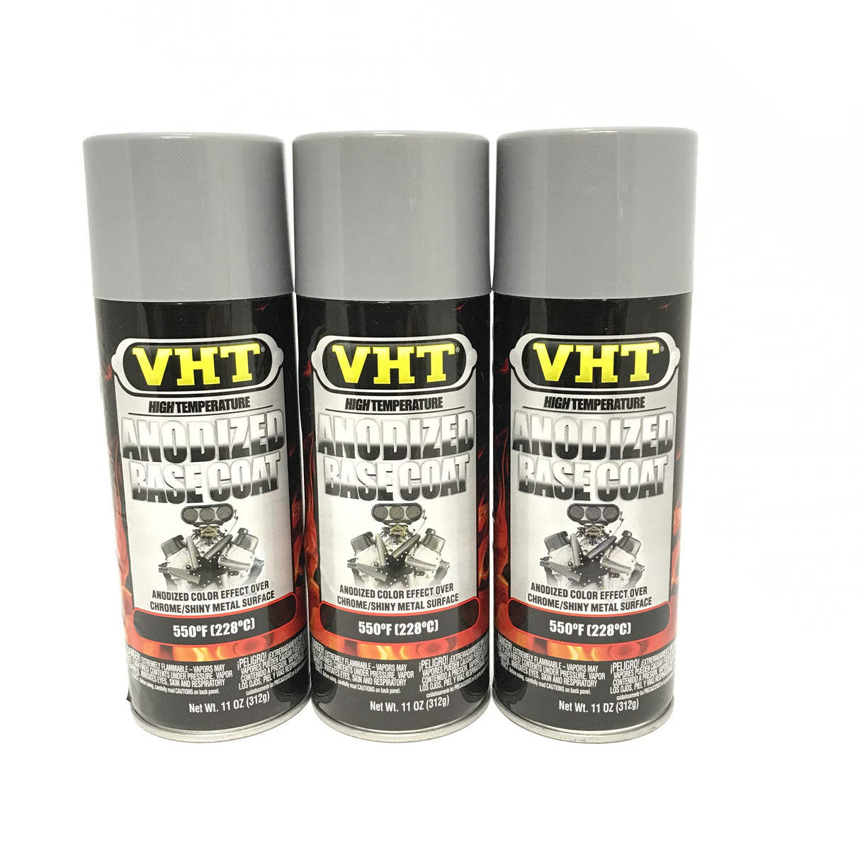 VHT SP453-3PACK Anodized BASE SILVER Color Coat -High Heat Coating-11oz Aerosol