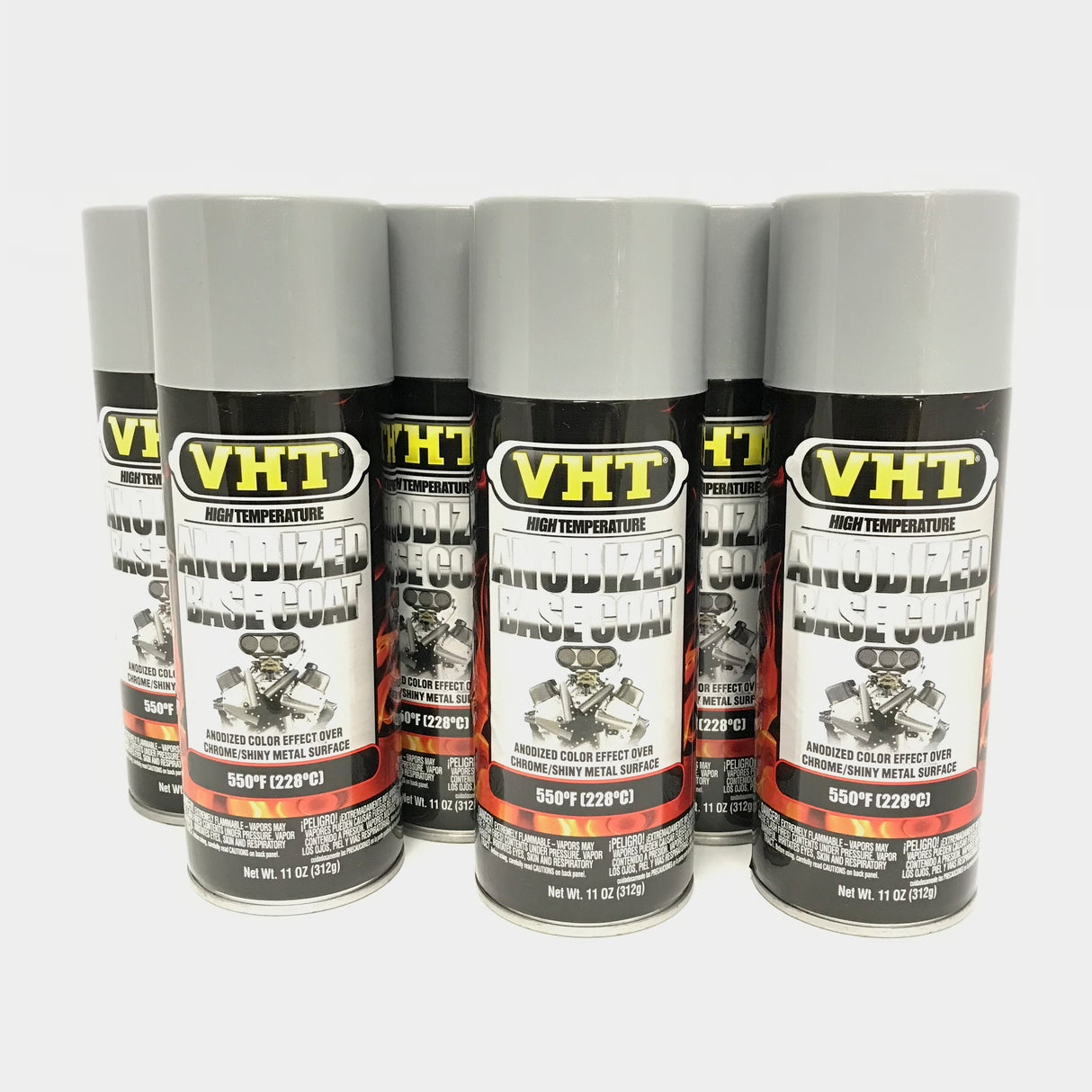 VHT SP453-6PACK Anodized BASE SILVER Color Coat -High Heat Coating-11oz Aerosol