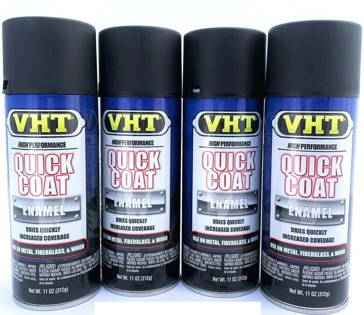 VHT SP510-4 PACK FLAT BLACK Quick Coat Enamel - 11 oz