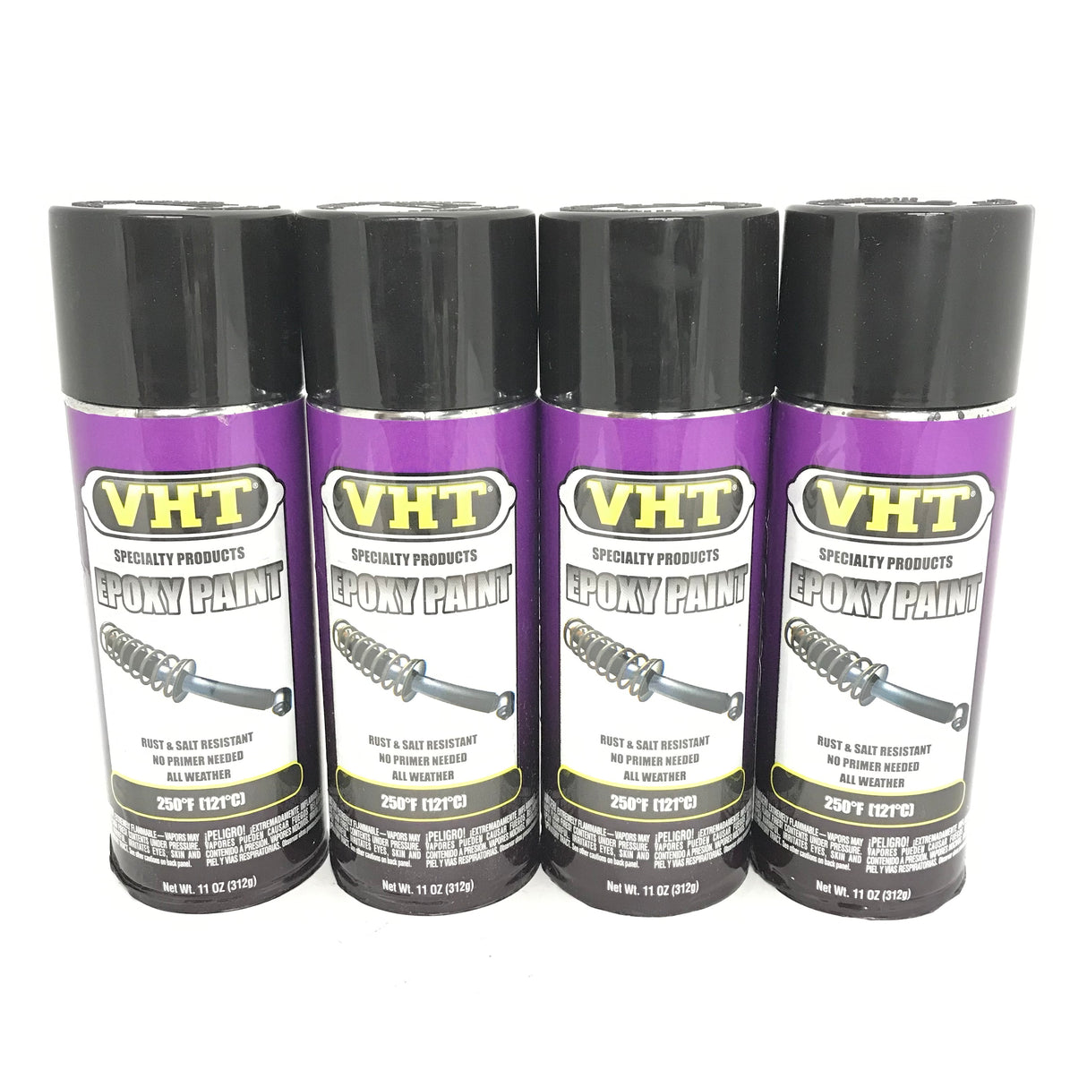 VHT SP650-4 PACK GLOSS BLACK Epoxy Paint. Rust and Salt Resistant - 11 oz