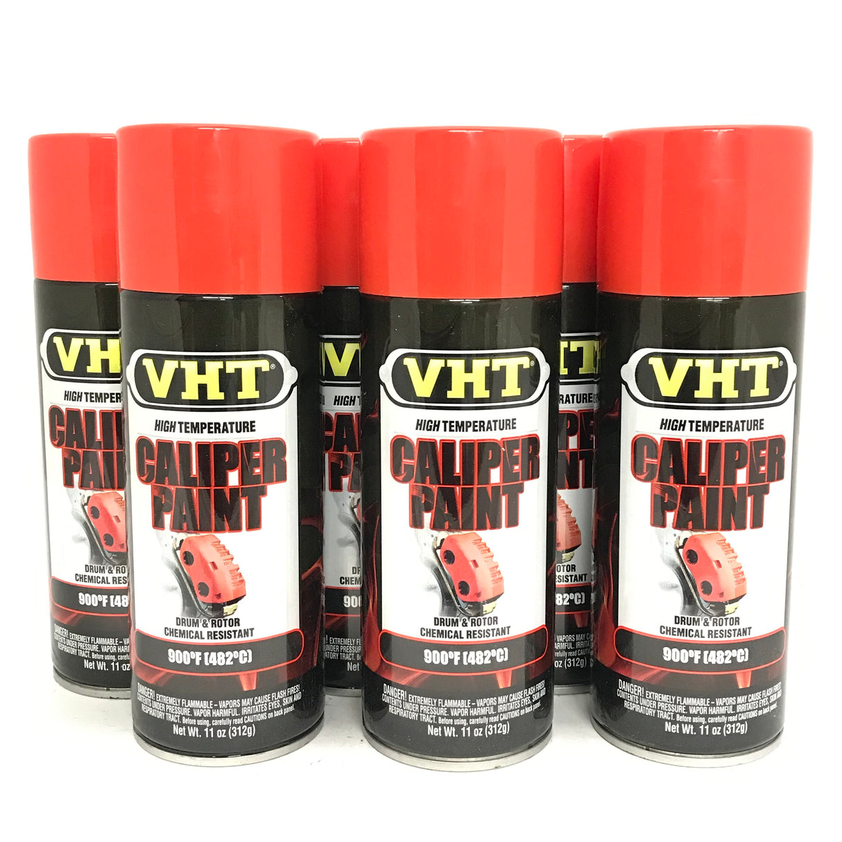 VHT SP733-6 PACK REAL ORANGE Brake Caliper Paint, Drums, Rotors Paint - High Heat -11oz