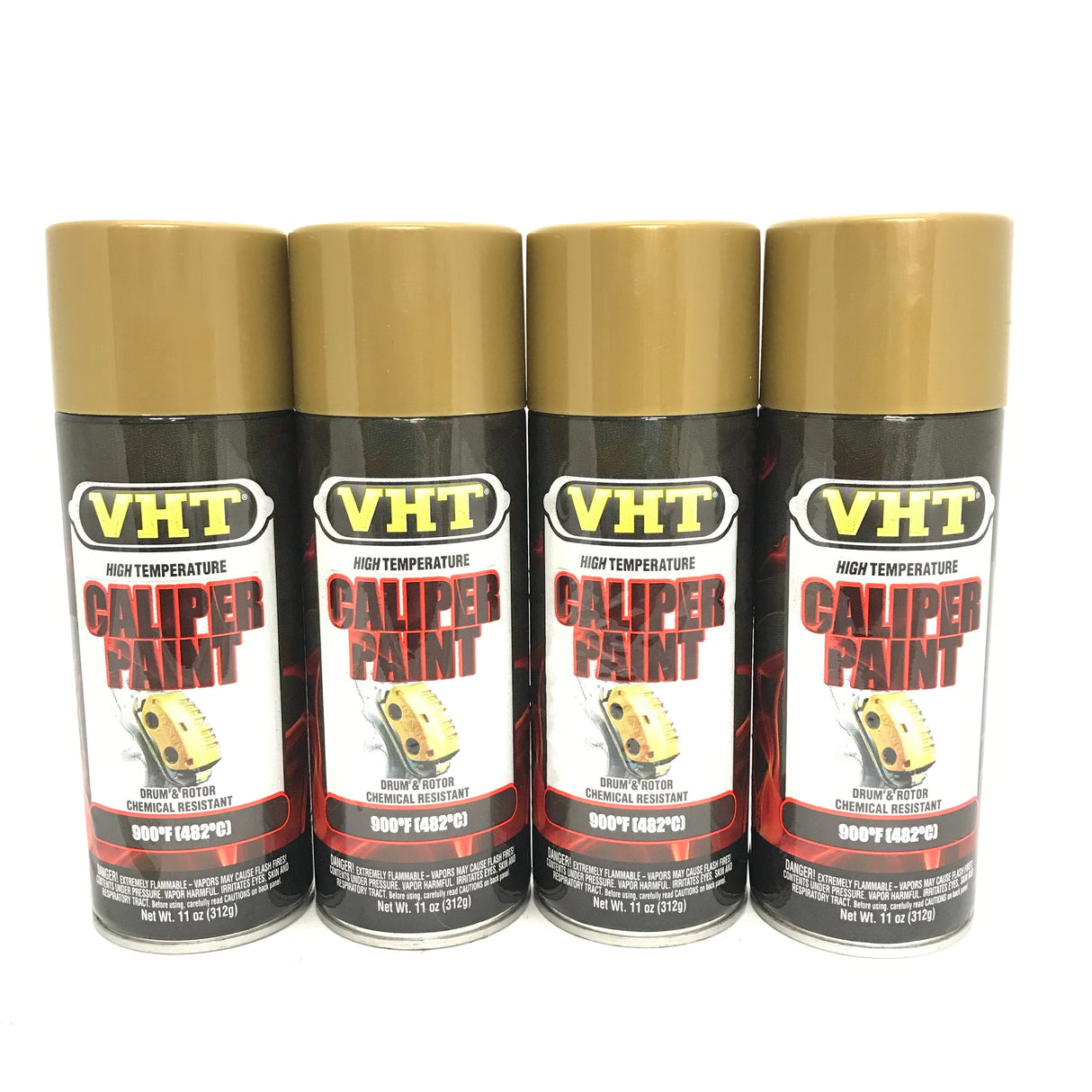 VHT SP736-4 PACK GOLD Brake Caliper Paint, Drums, Rotors Paint - High Heat -11oz