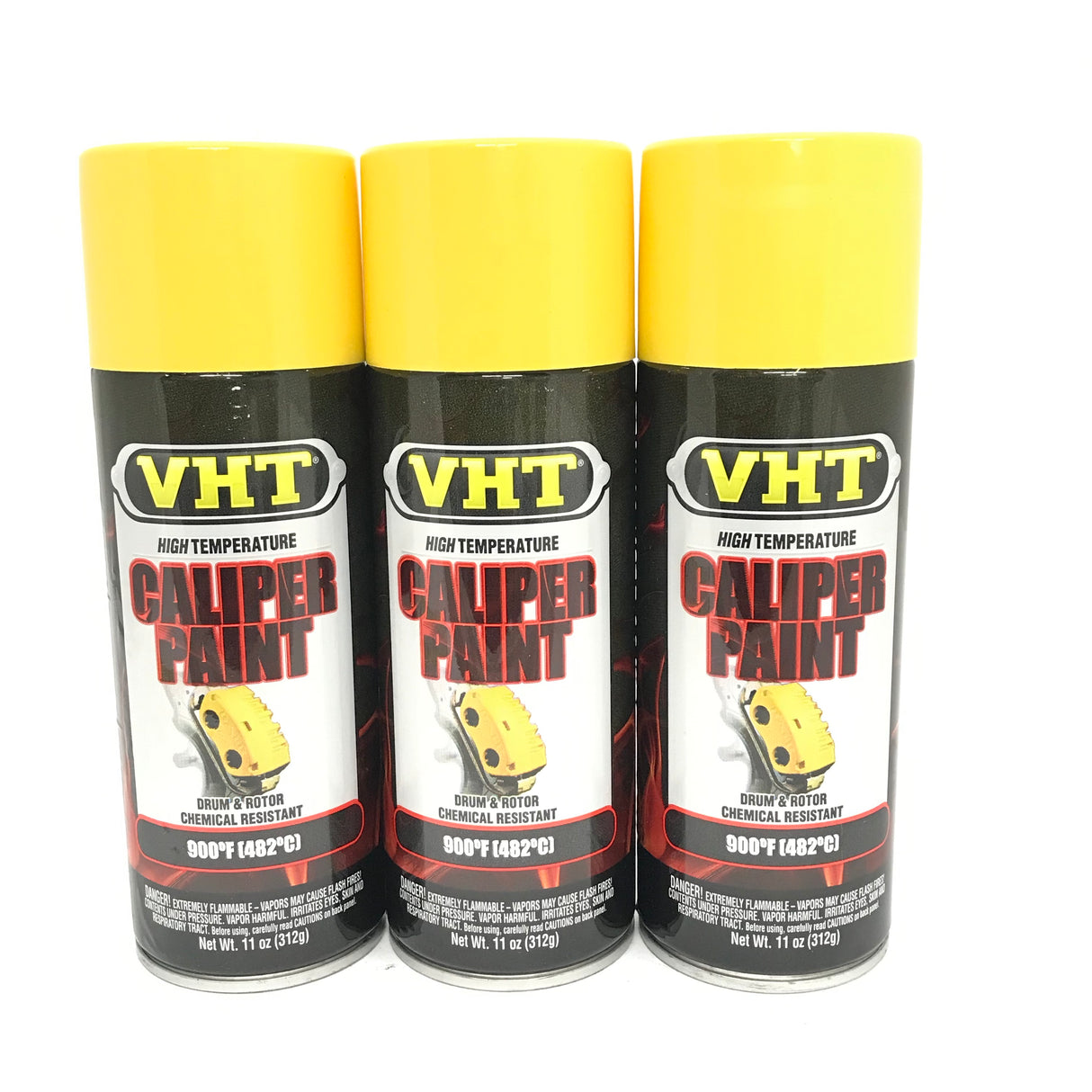 VHT SP738-3 PACK BRIGHT YELLOW Brake Caliper Paint, Drums, Rotors Paint - High Heat -11oz