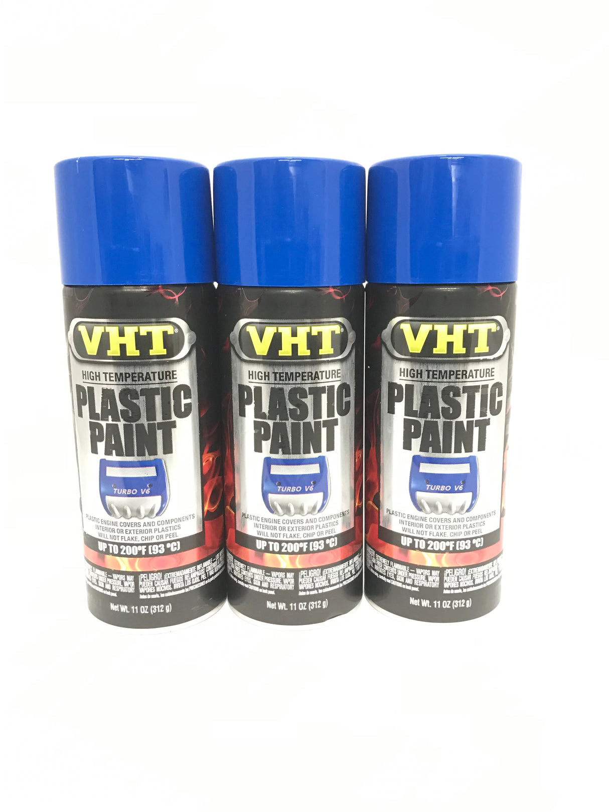 VHT SP822-3 PACK High Temperature GLOSS BLUE Plastic Paint - 11 oz