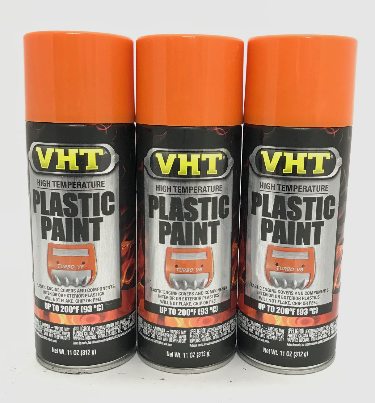 VHT SP823-3 PACK GLOSS ORANGE High Temperature Plastic Paint - 11 oz Aerosol