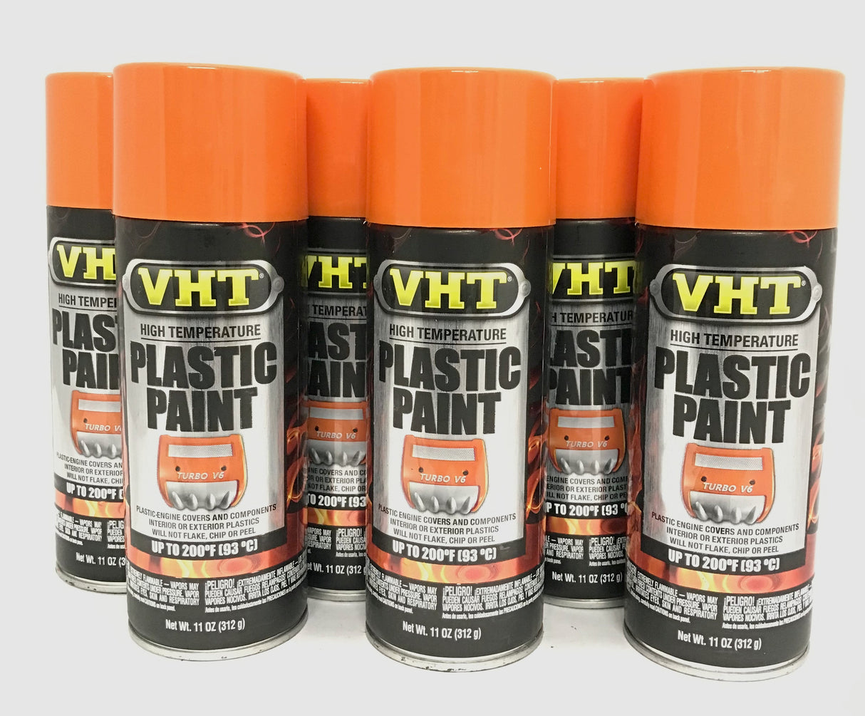 VHT SP823-6 PACK GLOSS ORANGE High Temperature Plastic Paint - 11 oz Aerosol