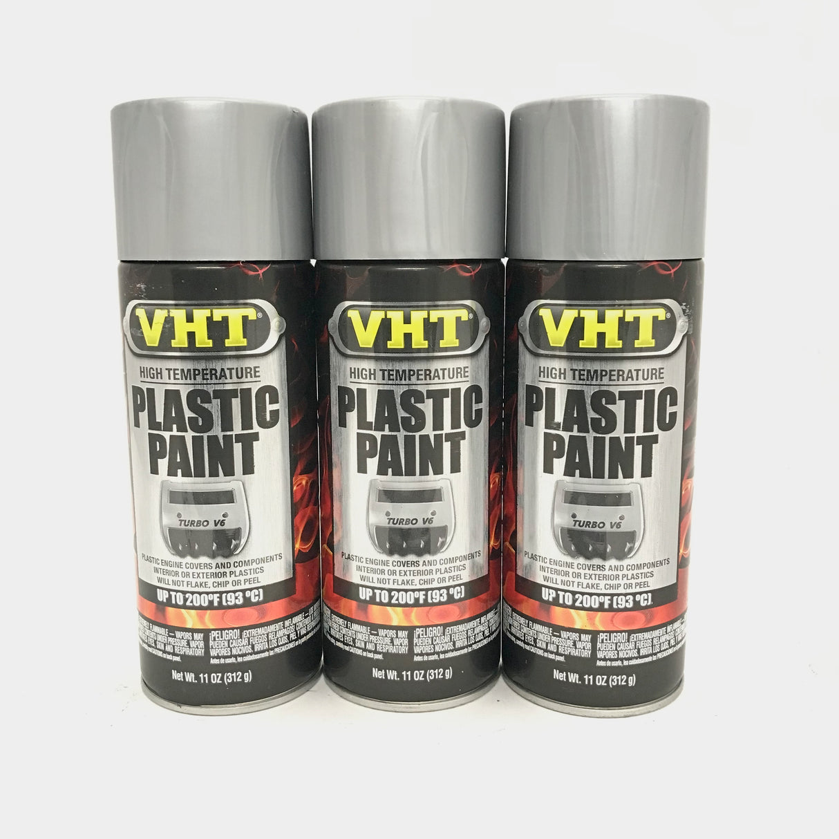 VHT SP824-3 PACK ALUMINUM High Temperature Plastic Paint - 11 oz Aerosol