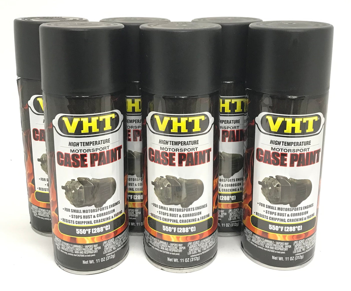VHT SP903-6 PACK High Temperature SATIN BLACK Case Paint with Ceramic - 11 oz