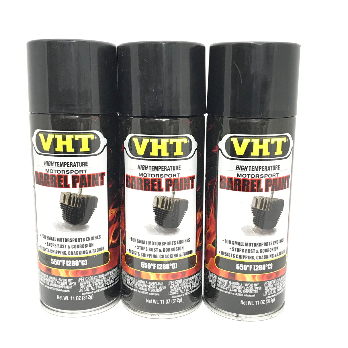 VHT SP905-3 PACK GLOSS BLACK High Temperature Barrel Paint with Ceramic - 11 oz