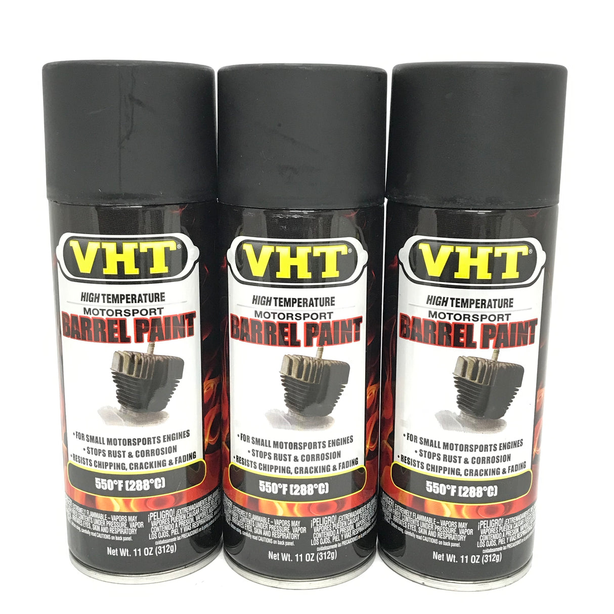 VHT SP906-3 PACK SATIN BLACK Barrel Paint with Ceramic - 11 oz