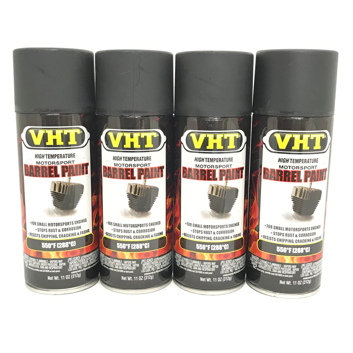 VHT SP906-4 PACK SATIN BLACK Barrel Paint with Ceramic - 11 oz