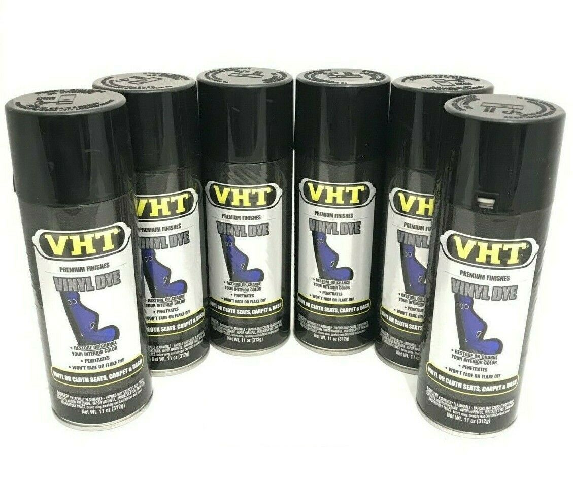 VHT SP941-6 PACK Premium Finish GLOSS JET BLACK Vinyl Dye - 11 oz
