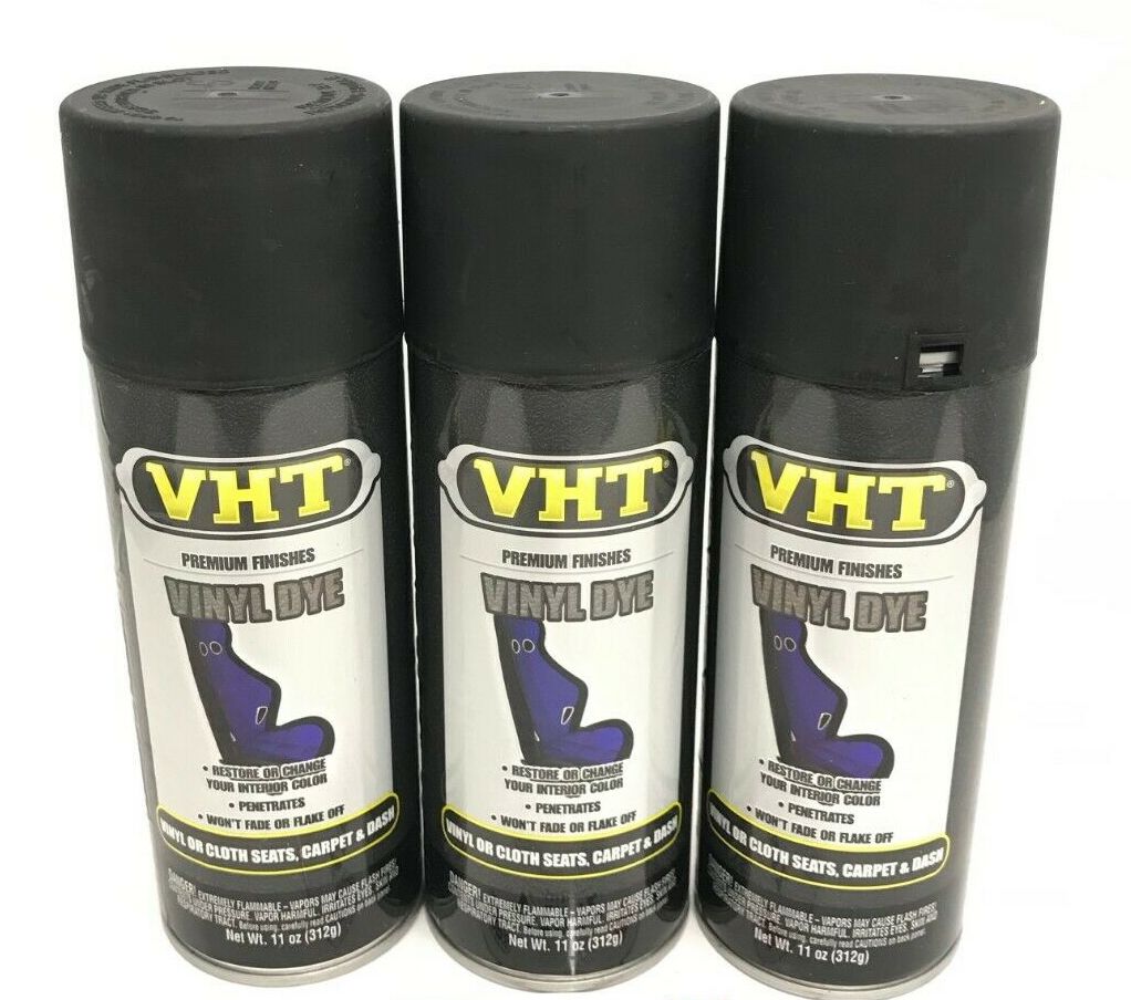 VHT SP942-3 PACK Premium Finish SATIN BLACK Vinyl Dye - 11 oz