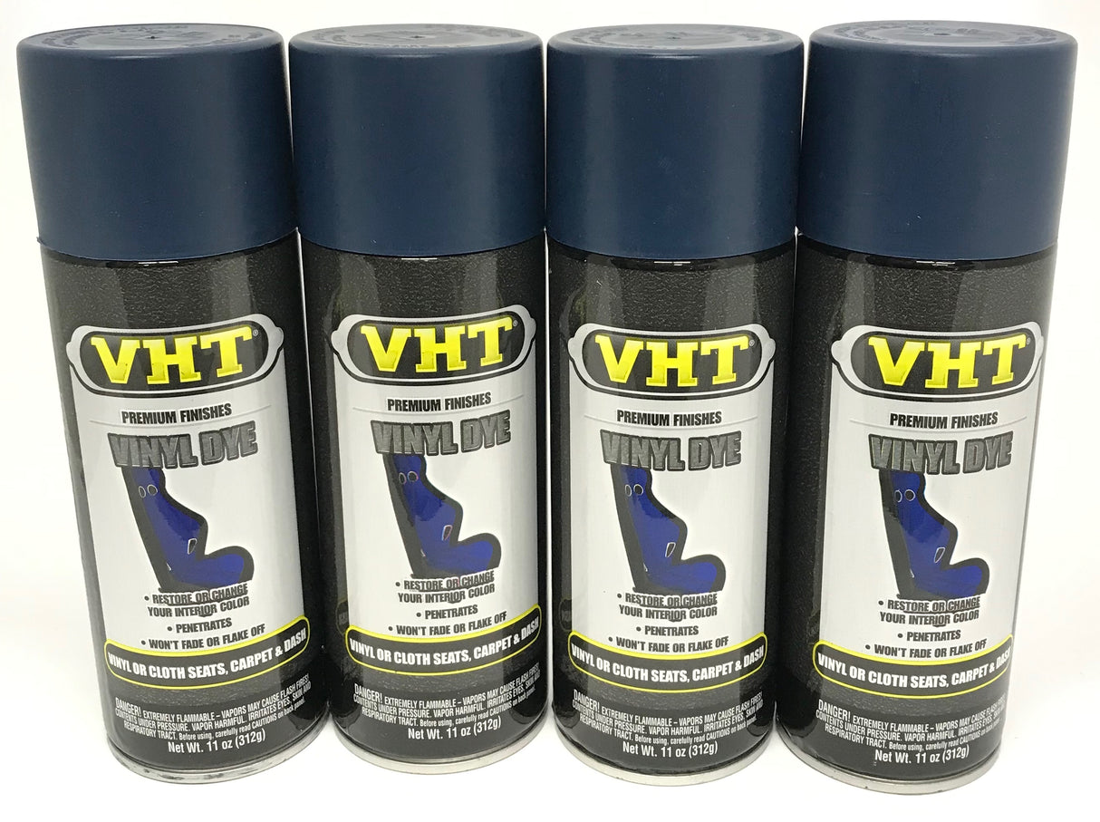 VHT SP950-4 PACK DARK BLUE Satin Vinyl Dye Carpet Dashboards Vinyl Seats -11oz