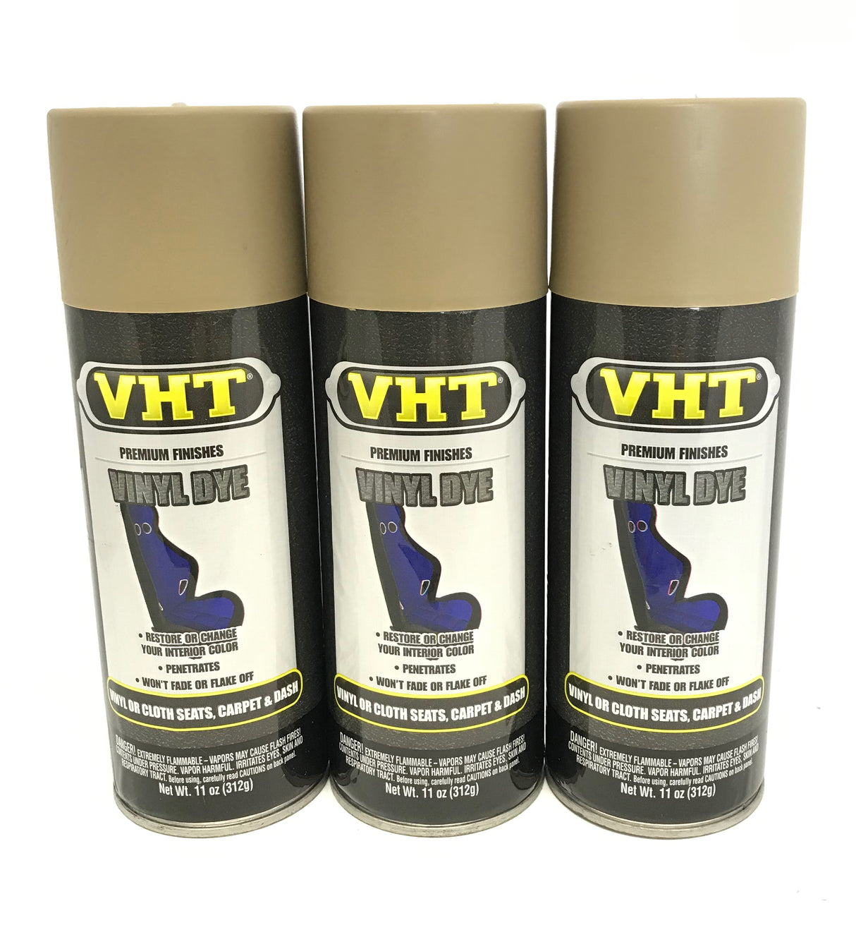 VHT SP961-3 PACK DESERT SAND Satin Vinyl Dye Carpet Dashboards Vinyl Seats-11oz