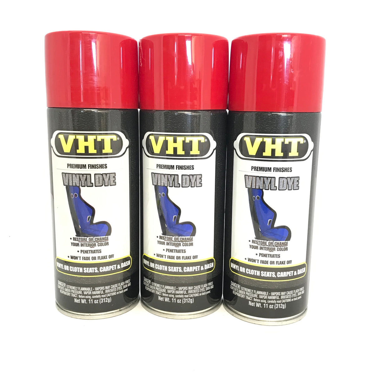 VHT SP962-3 PACK Premium Finish RED Vinyl Dye - 11 oz