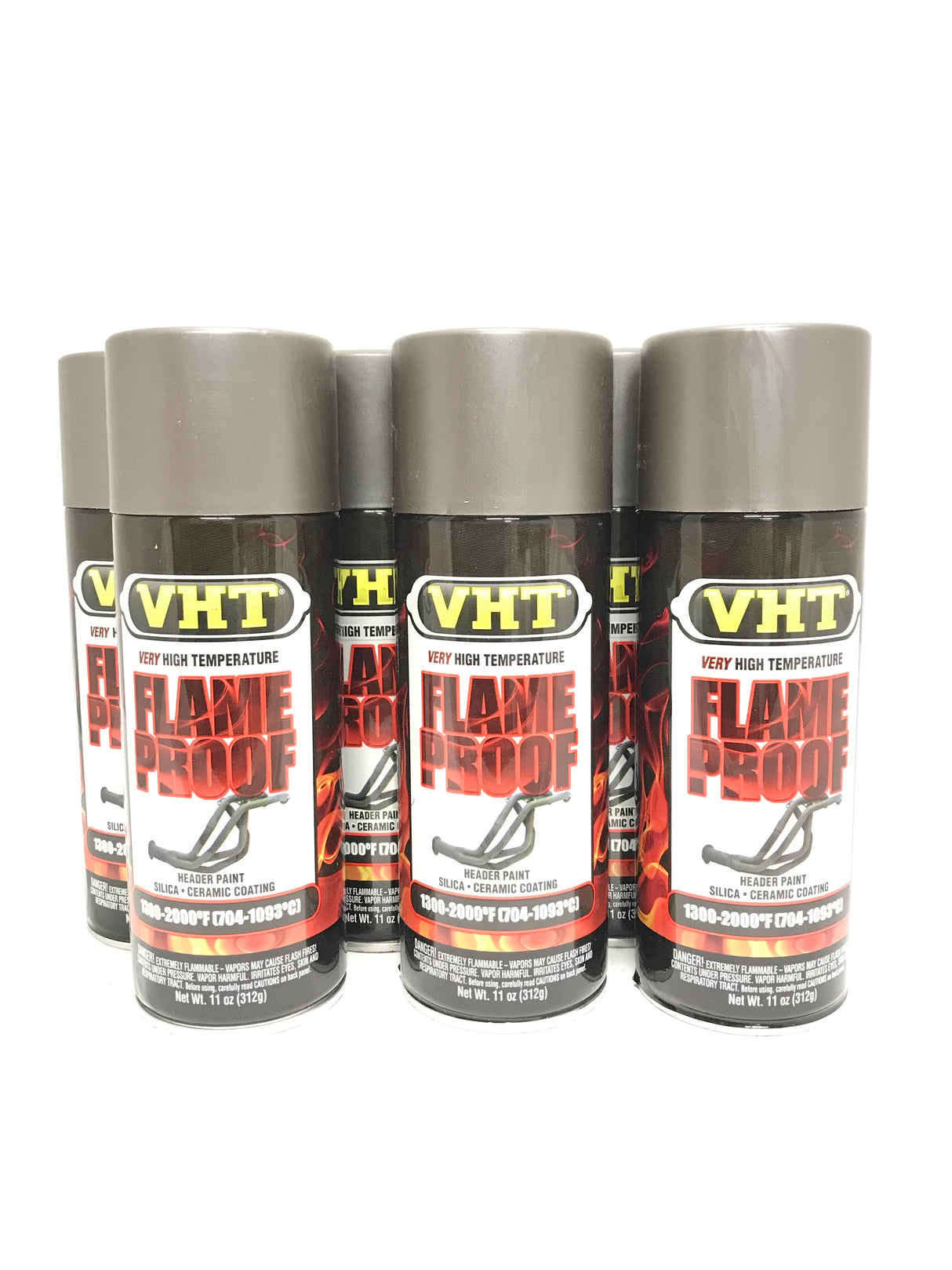 VHT SP998-6 PACK CAST IRON High Temperature Flame Proof Header Paint - 11 oz