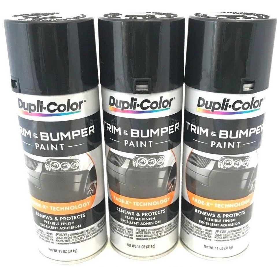 Duplicolor TB101-3 Pack Black Trim and Bumper Paint - 11 oz Aerosol Can