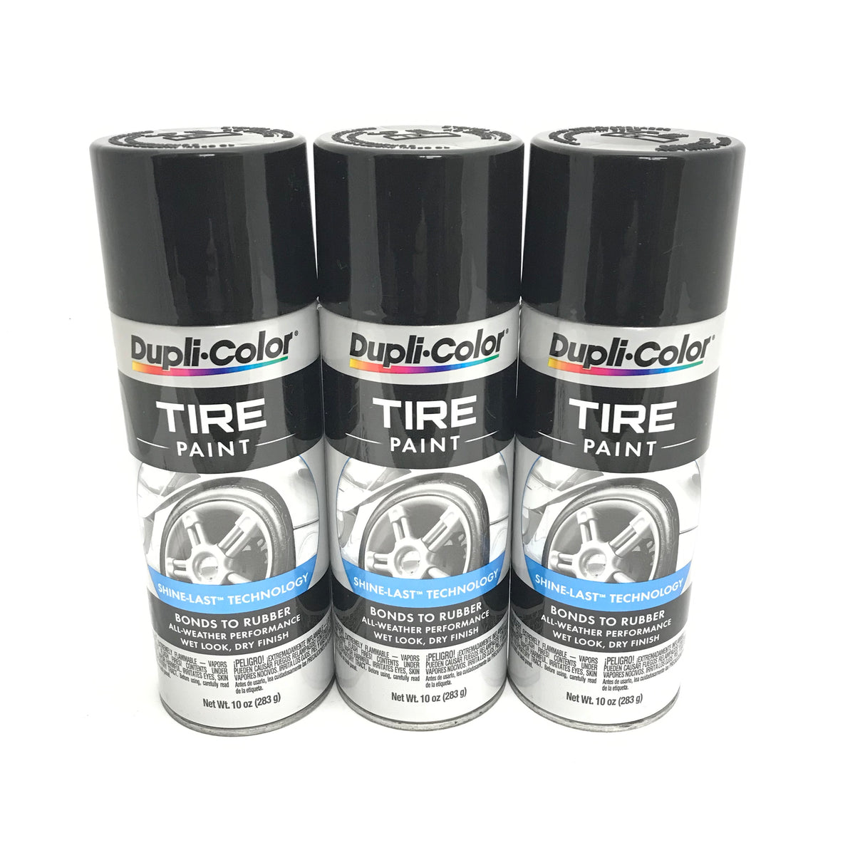 Duplicolor TP101-3 PACK BLACK All Weather Long-lasting Tire Paint - 11oz Aerosol