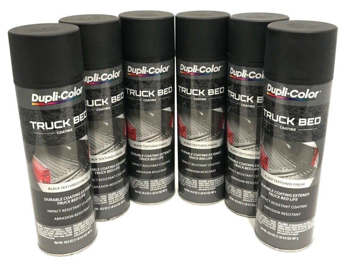 Duplicolor TR250 - 6 Pack Black Truck Bed Coating Spray Paint - 16.5 oz