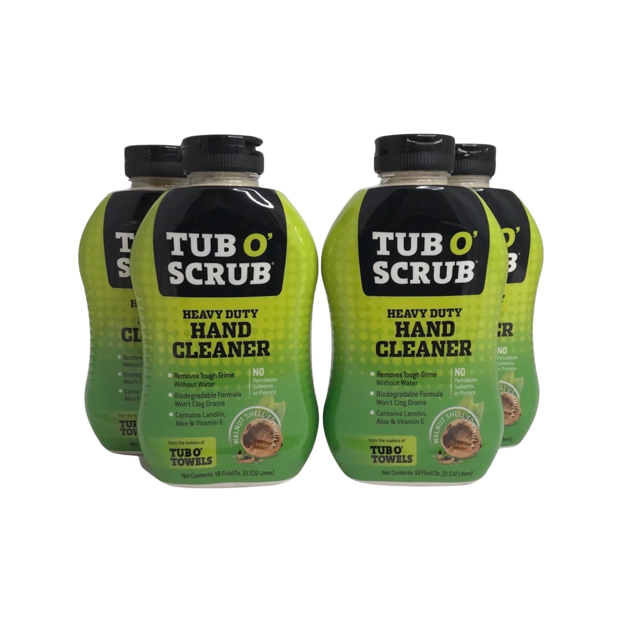 Tub O' Scrub TS18 (4)Heavy Duty Hand Cleaner With Aloe & Lanolin-Hand Soap -18oz