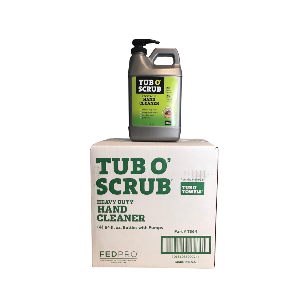 Tub O Scrub TS64 (4)Heavy Duty Hand Cleaner With Aloe & Lanolin-Hand Soap -64oz