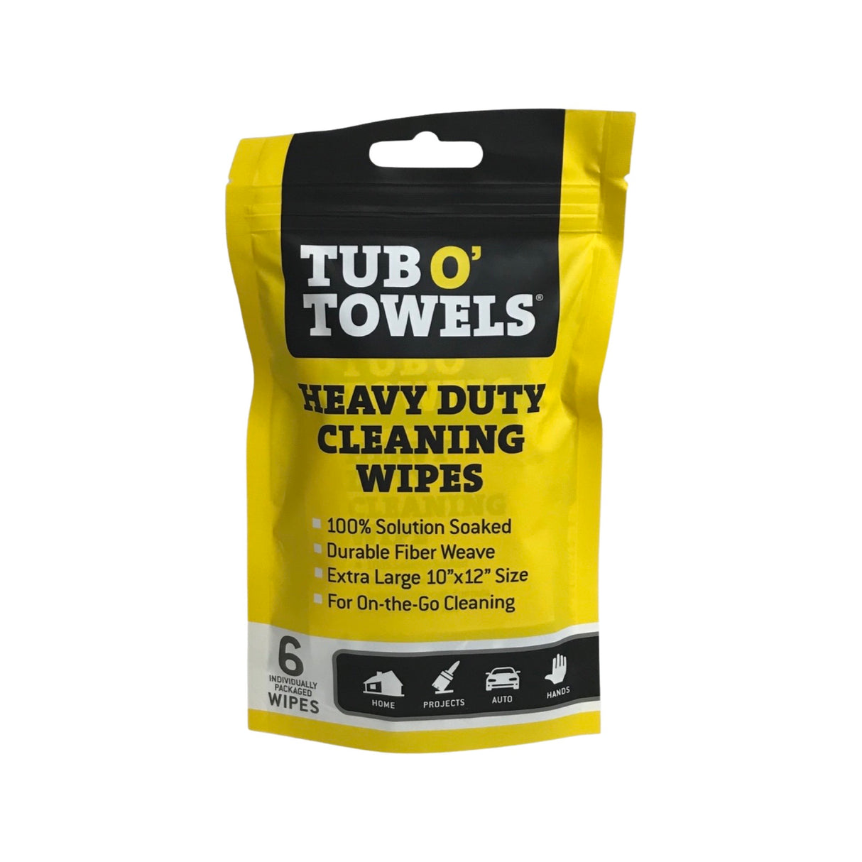 Tub O' Towels TW01-6 - 15 Pack Heavy Duty Multi-Surface Cleaning Wipes - Resealable
