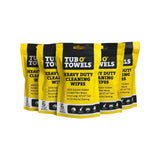 Tub O' Towels TW01-6 - 5 Pack Heavy Duty Multi-Surface Cleaning Wipes - Resealable