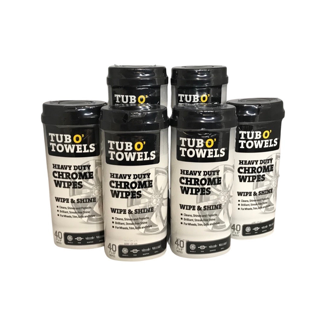 Tub O' Towels TW40-CHR - 6 Pack Heavy Duty Chrome Wipes