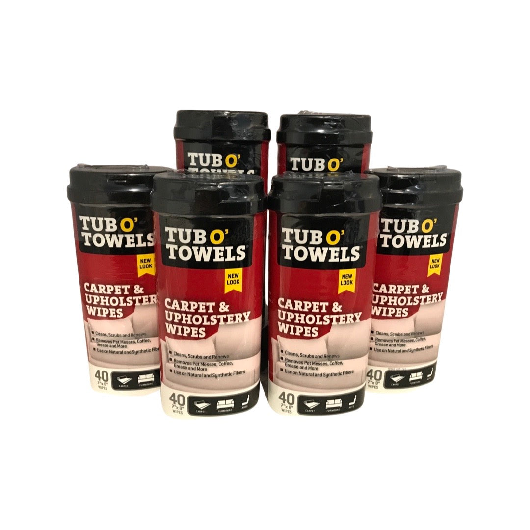 Tub O' Towels TW40-CP - 6 Pack Carpet & Upholstery Wipes