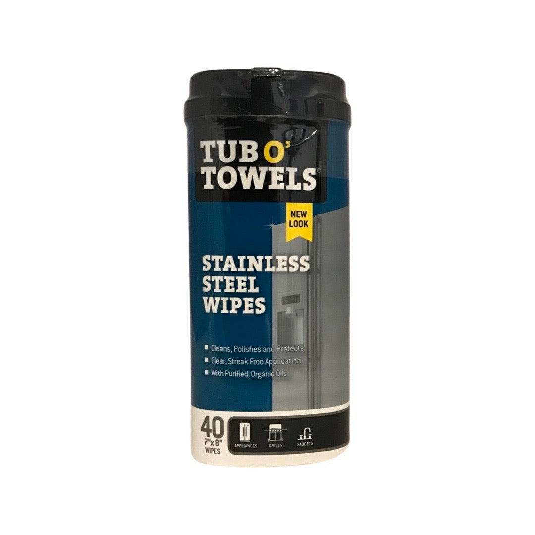 Tub O' Towels TW40-SS - Stainless Steel Wipes - 40 ct.