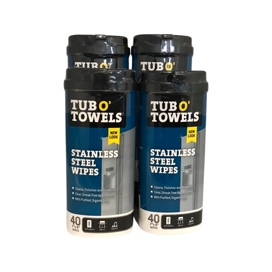 Tub O' Towels TW40-SS - 4 Pack Stainless Steel Wipes