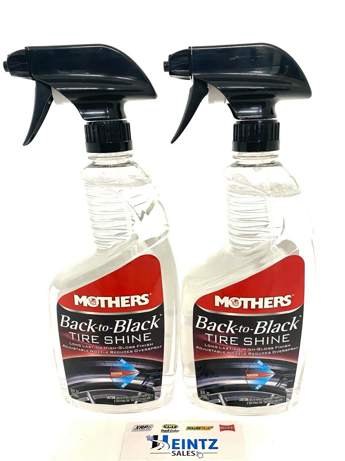 MOTHERS 06924 Back-to-Black Tire Shine 2 PACK - High-Gloss - Long-lasting - 24 oz.