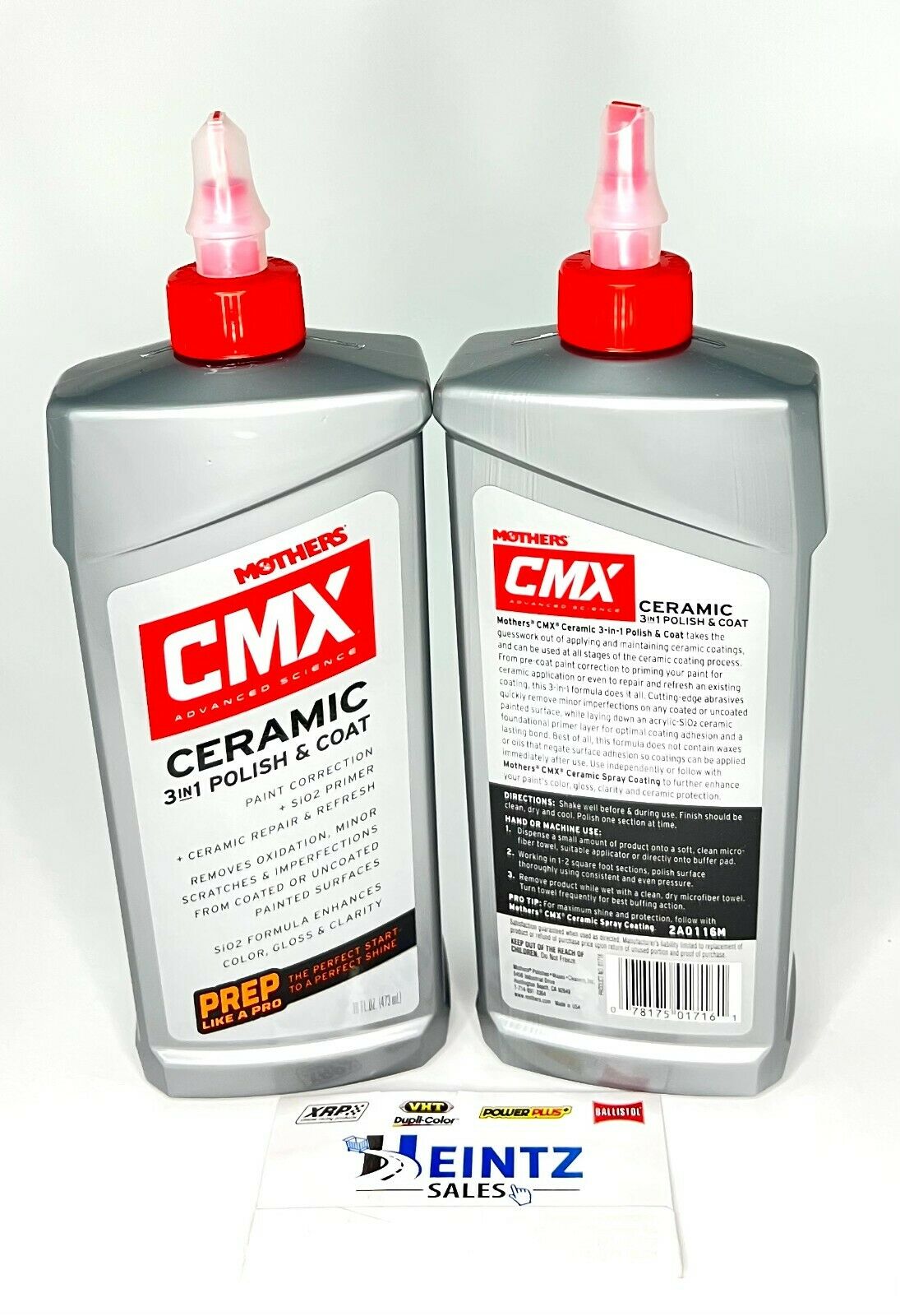 MOTHERS 01716 - CMX Ceramic 3-in-1 Polish & Coat 2 PACK - Paint Correction - 16 oz.