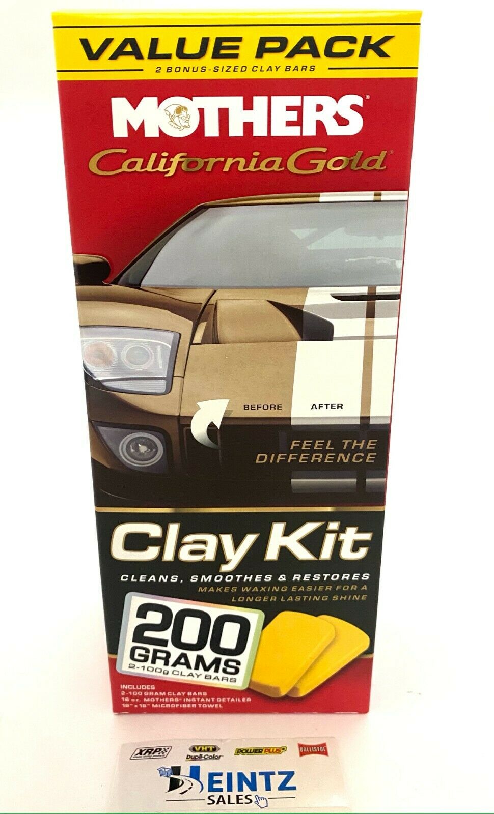 MOTHERS 07240 California Gold Clay Kit - Smoothes & Restores - 2-100g Clay Bars