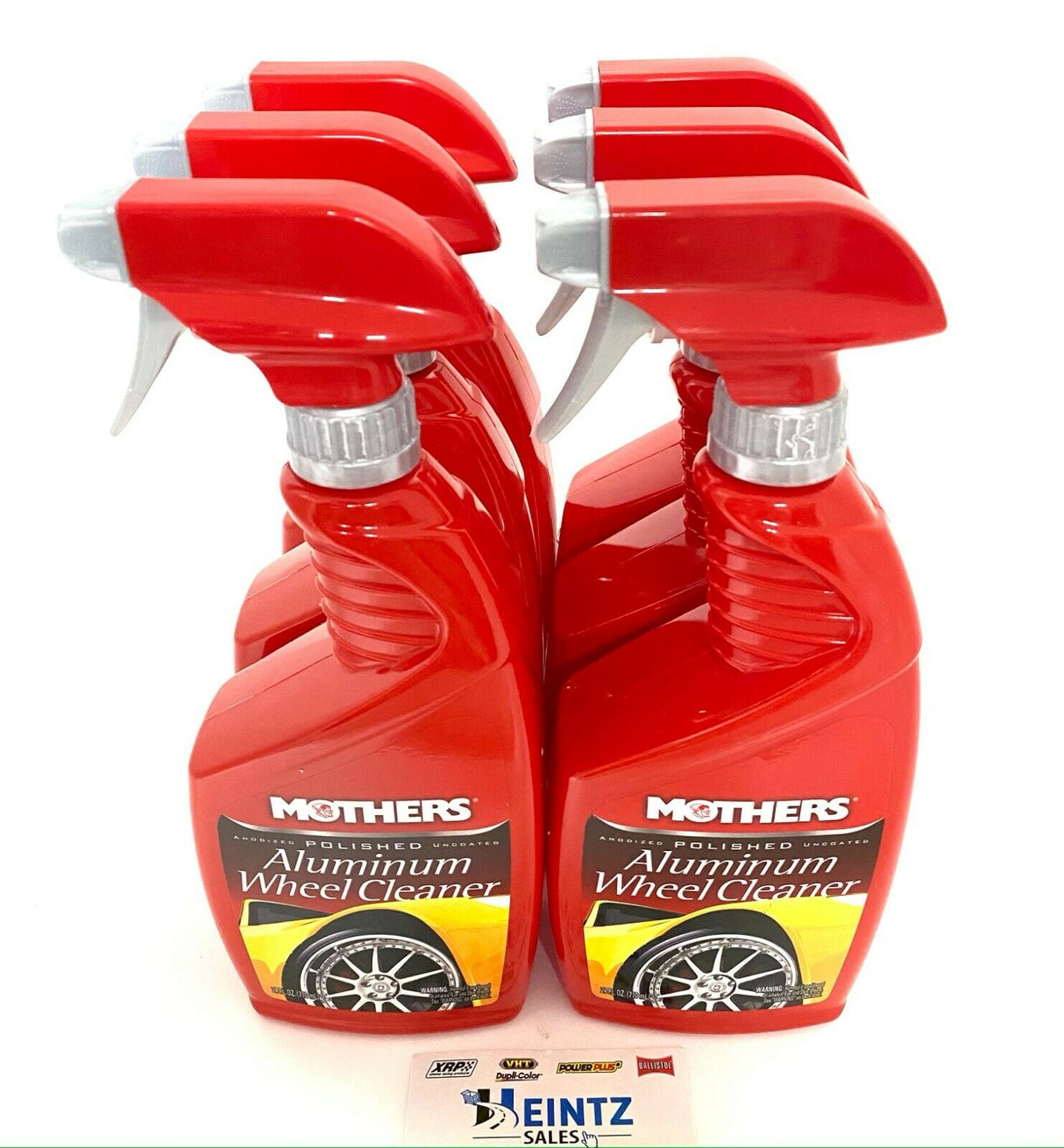 MOTHERS 06024 Polished Aluminum Wheel Cleaner 6 PACK - Dissolves Dust & Grime - 24 oz.